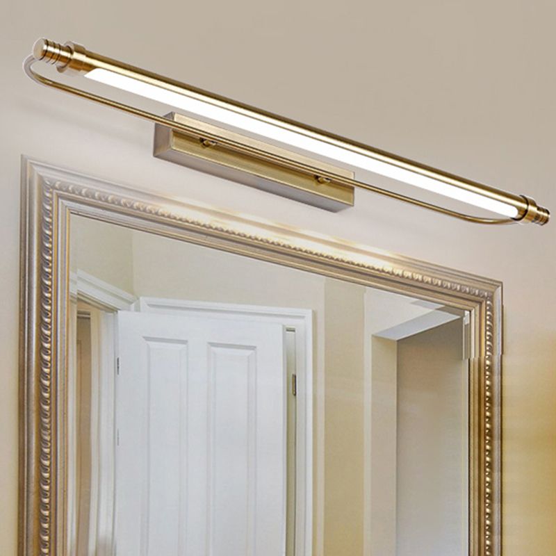 Leigh Modern Linear Metal Vanity Wall Lamp, Gold - Lumpaz
