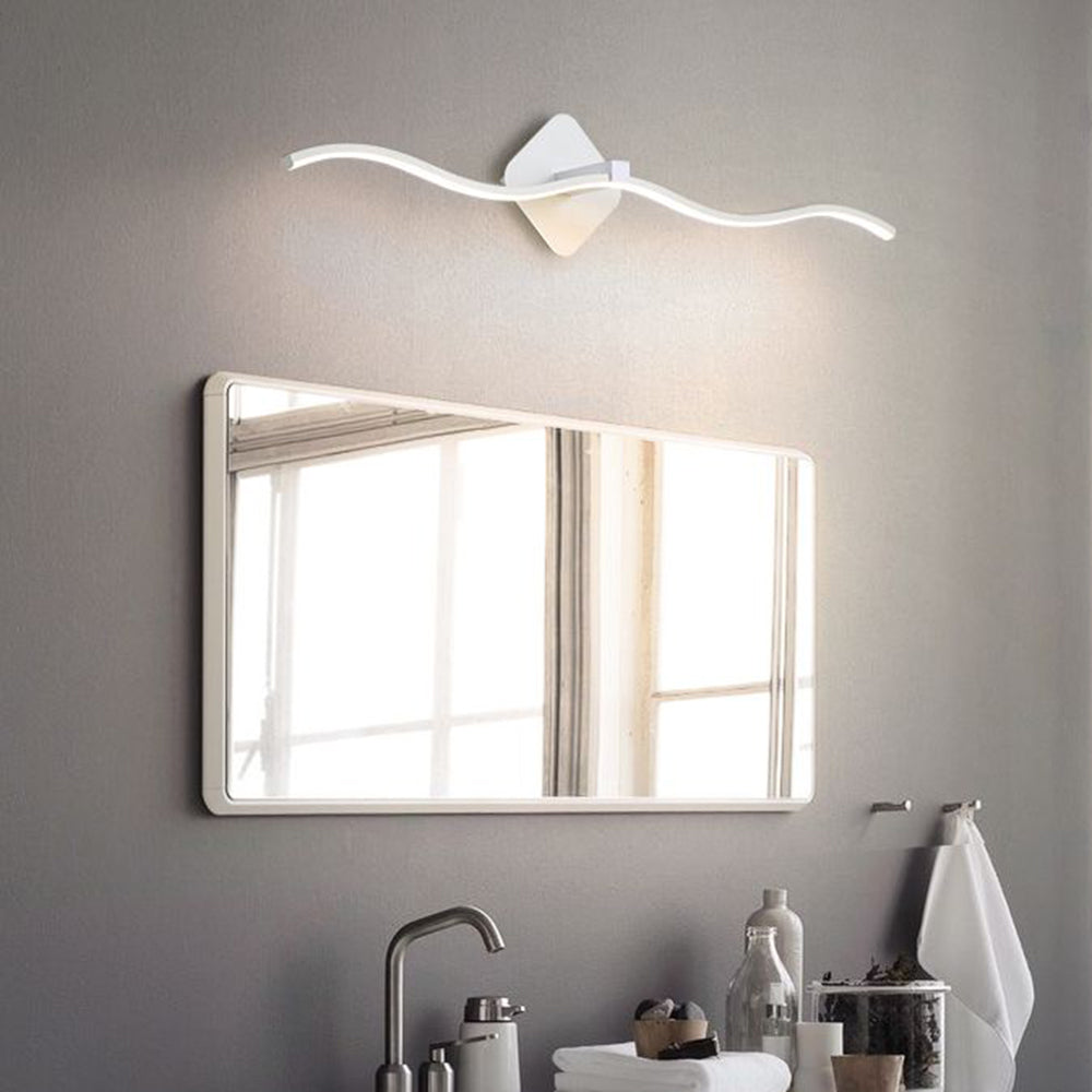 Minimalist Wave Linear Metal Wall Lamp, Black/White - Lumpaz