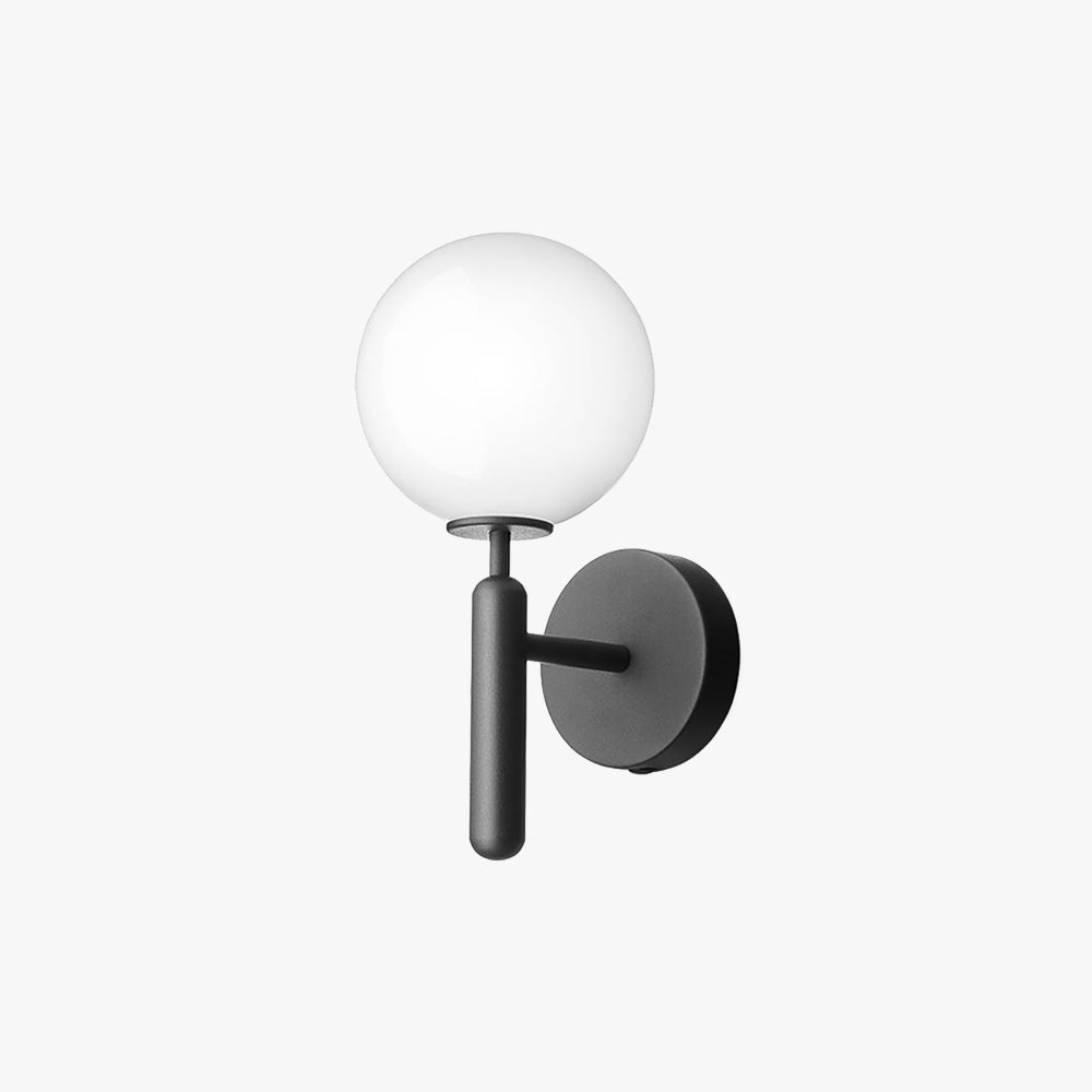 Valentina Wall Lamp Modern Globe, Metal/Glass, Black/Gold, Hallway - Lumpaz