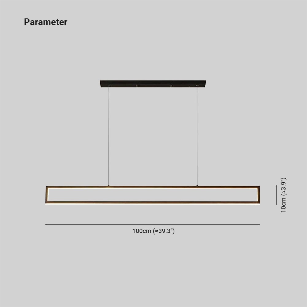 Edge Modern Metal Vertical Rectangular Pendant Light, Black - Lumpaz