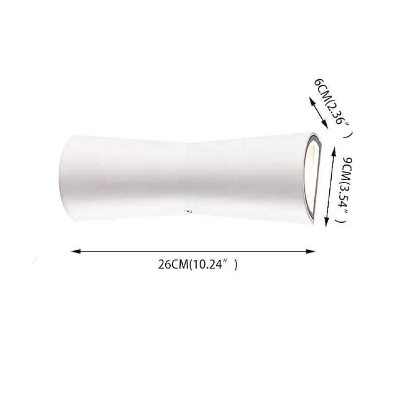 Orr Minimalist Torch Metal Outdoor Wall Lamp, Black/White - Lumpaz