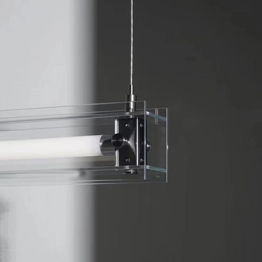 Edge Minimalist Linear Metal Pendant Light,White - Lumpaz