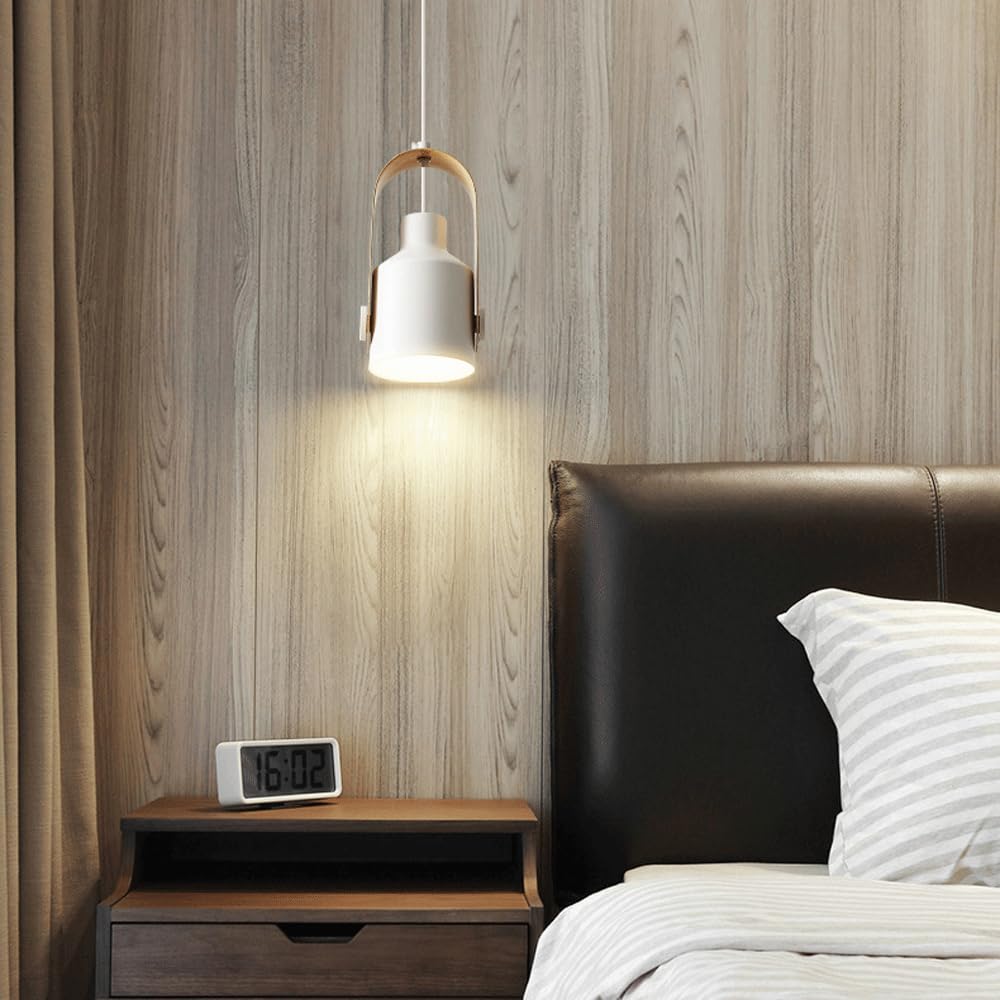 Morandi Modern Metal LED Pendant Light  White Orange Black Bedroom - Lumpaz