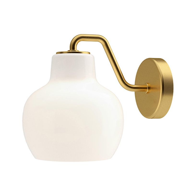 Hailie Vintage Dome LED Metal/Glass Wall Lamp For Mirror, White - Lumpaz