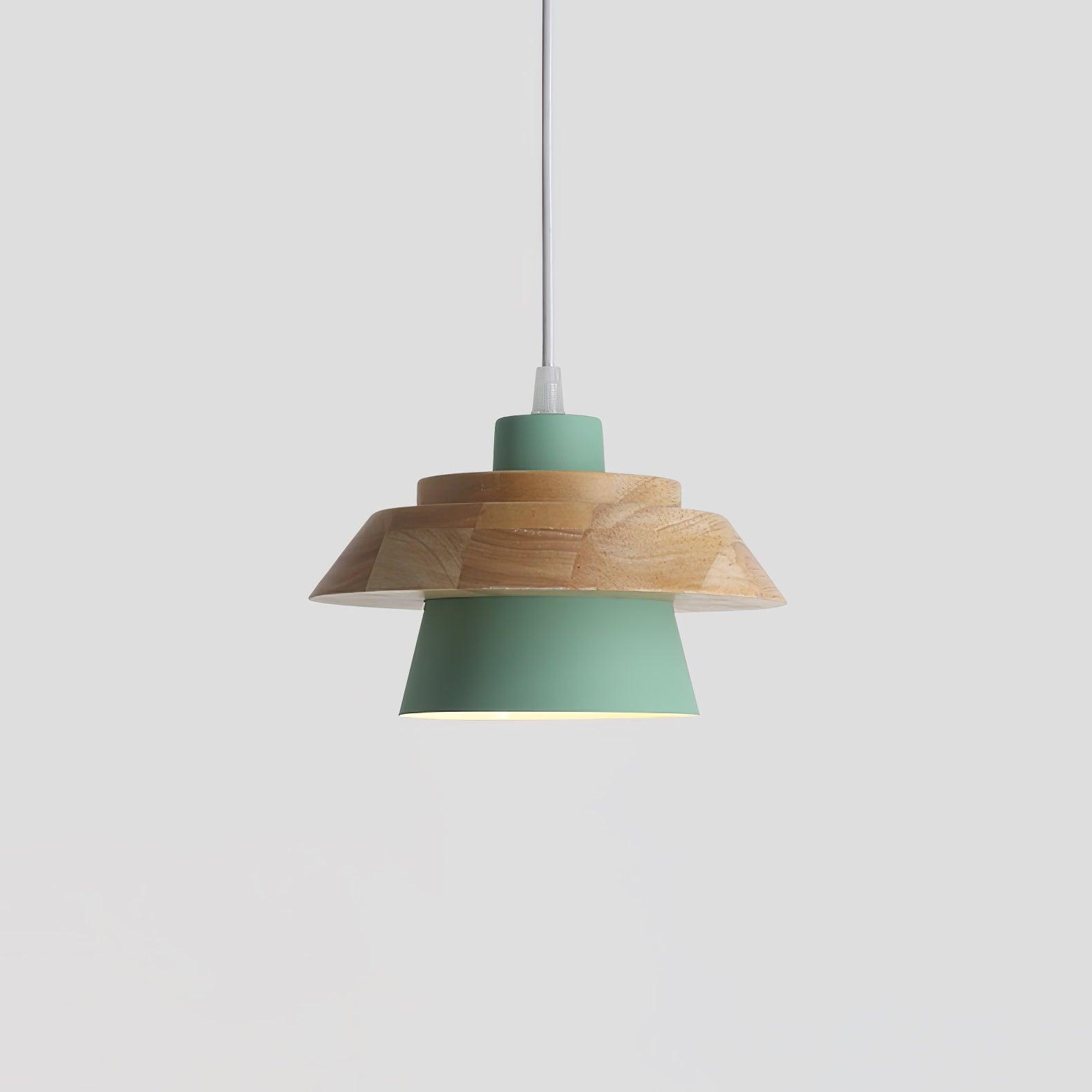 Zaid Modern Glass/Wood Pendant Light, Multi Color - Lumpaz