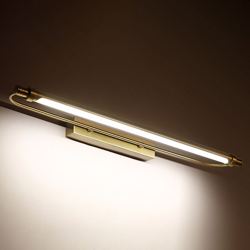 Leigh Modern Linear Metal Vanity Wall Lamp, Gold - Lumpaz