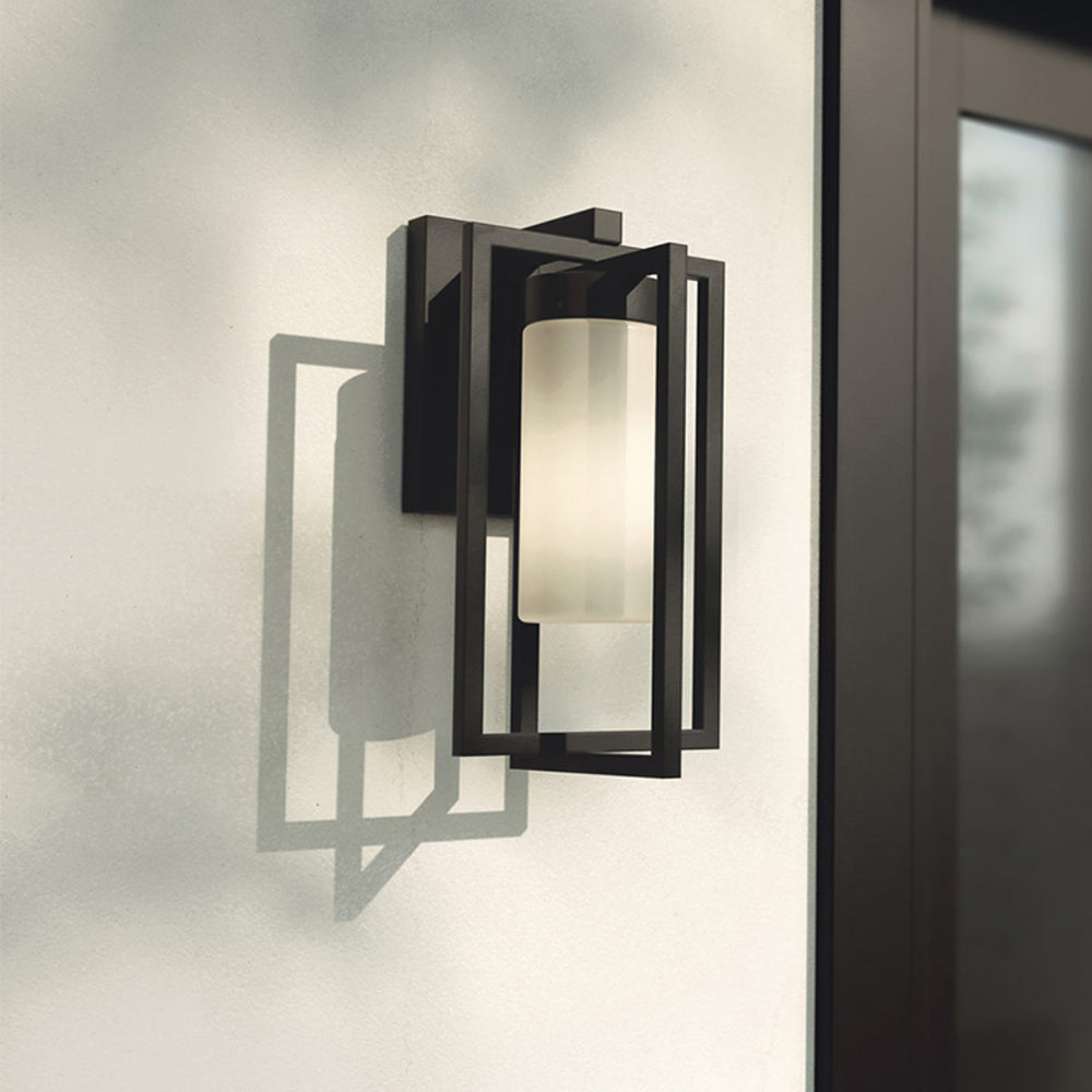 Orr Designer Rectangular Metal Outdoor Wall Lamp, Black - Lumpaz