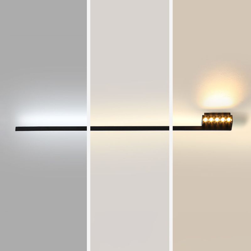 Edge Minimalist Linear Metal Vanity Wall Light Black Bathroom - Lumpaz