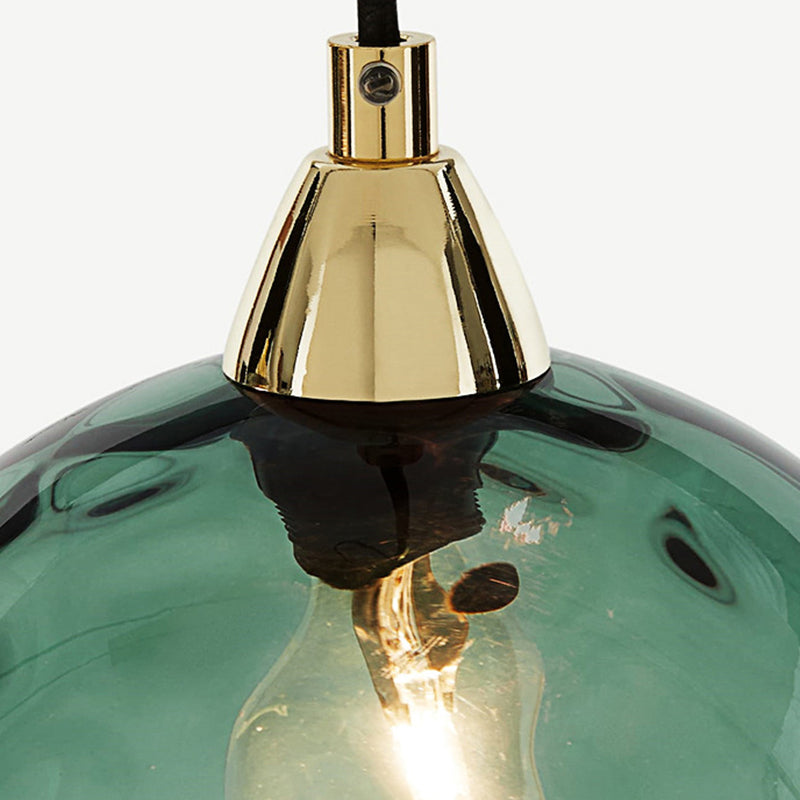 Hailie Colorful Glass Ball Pendant Light Water Ripple Living Room - Lumpaz