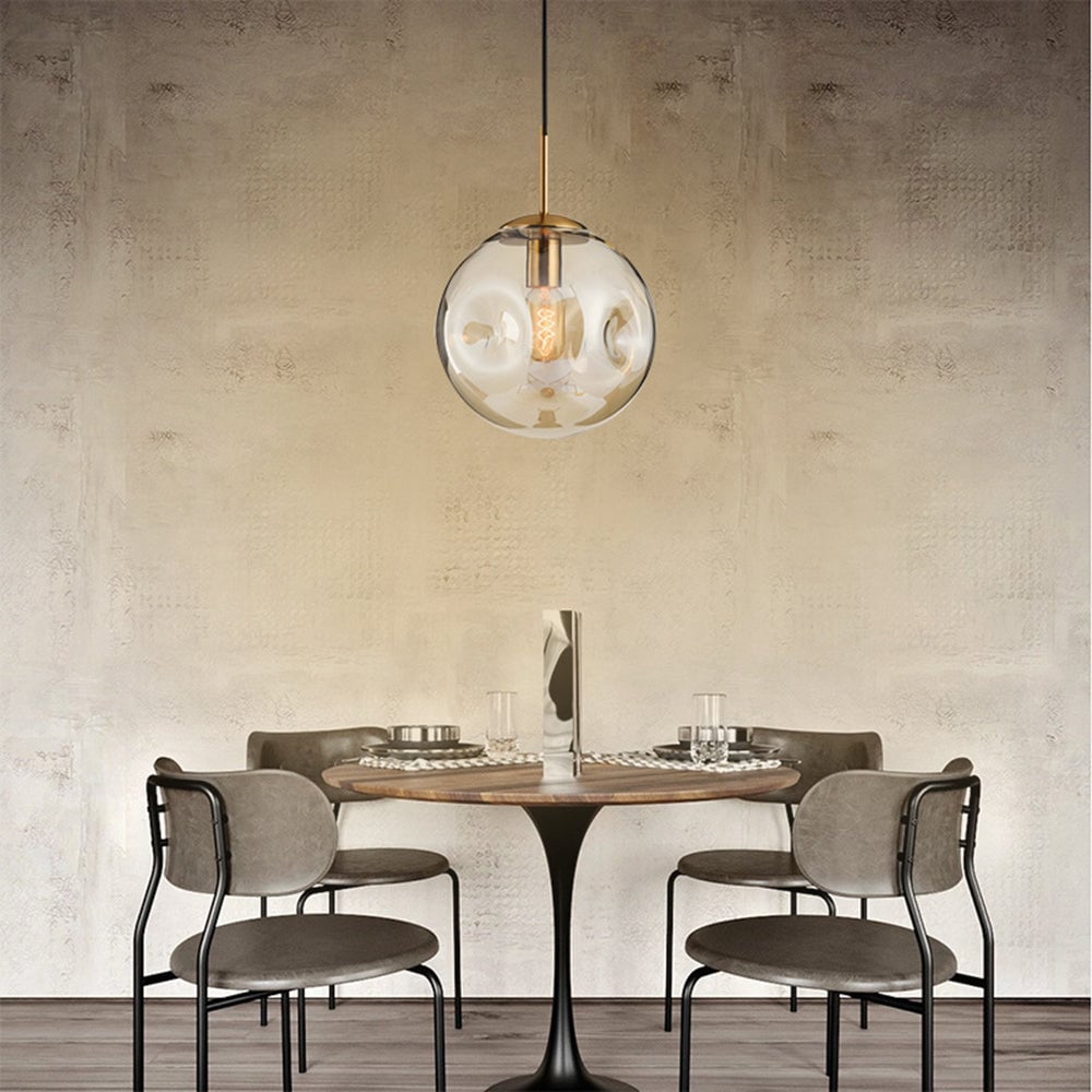 Hailie Mid Century Antique , Metal/Glass Pendant Light - Lumpaz