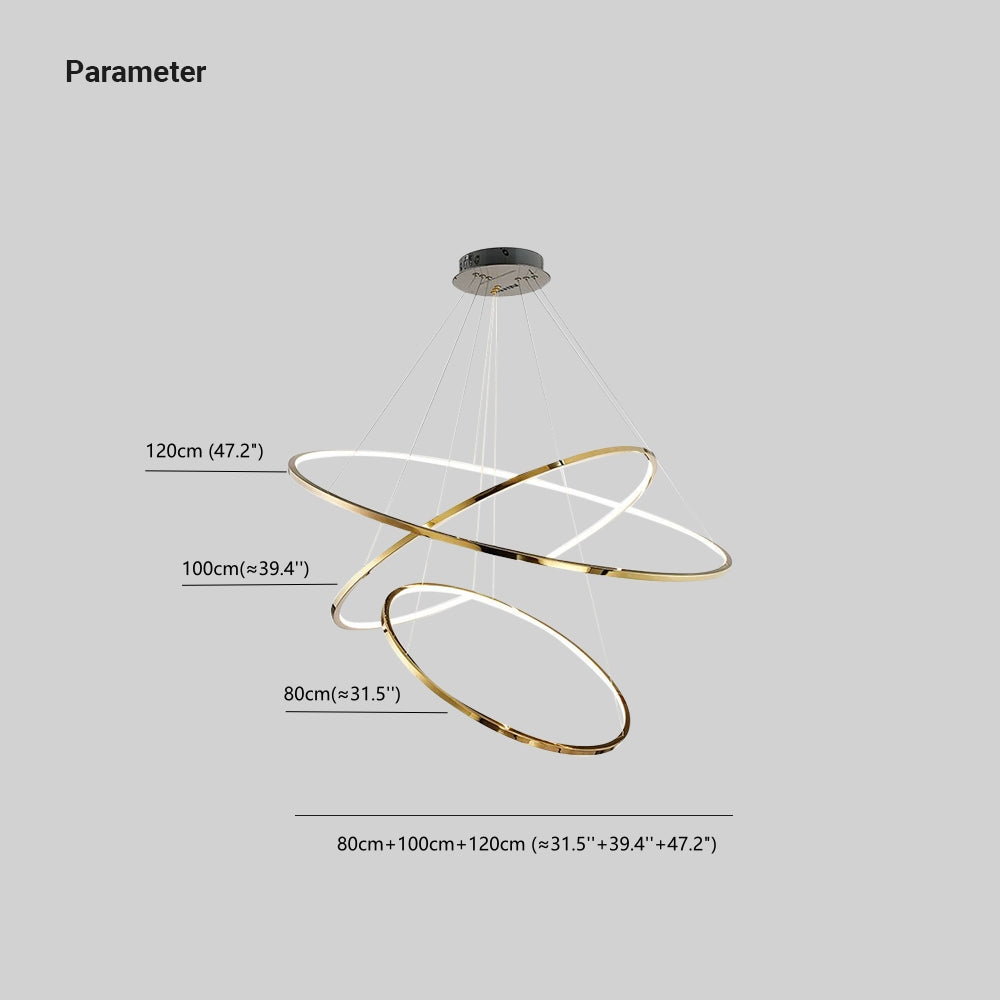 Arisha Minimalist Ring Metal Pendant Light, Gold, Living Room - Lumpaz