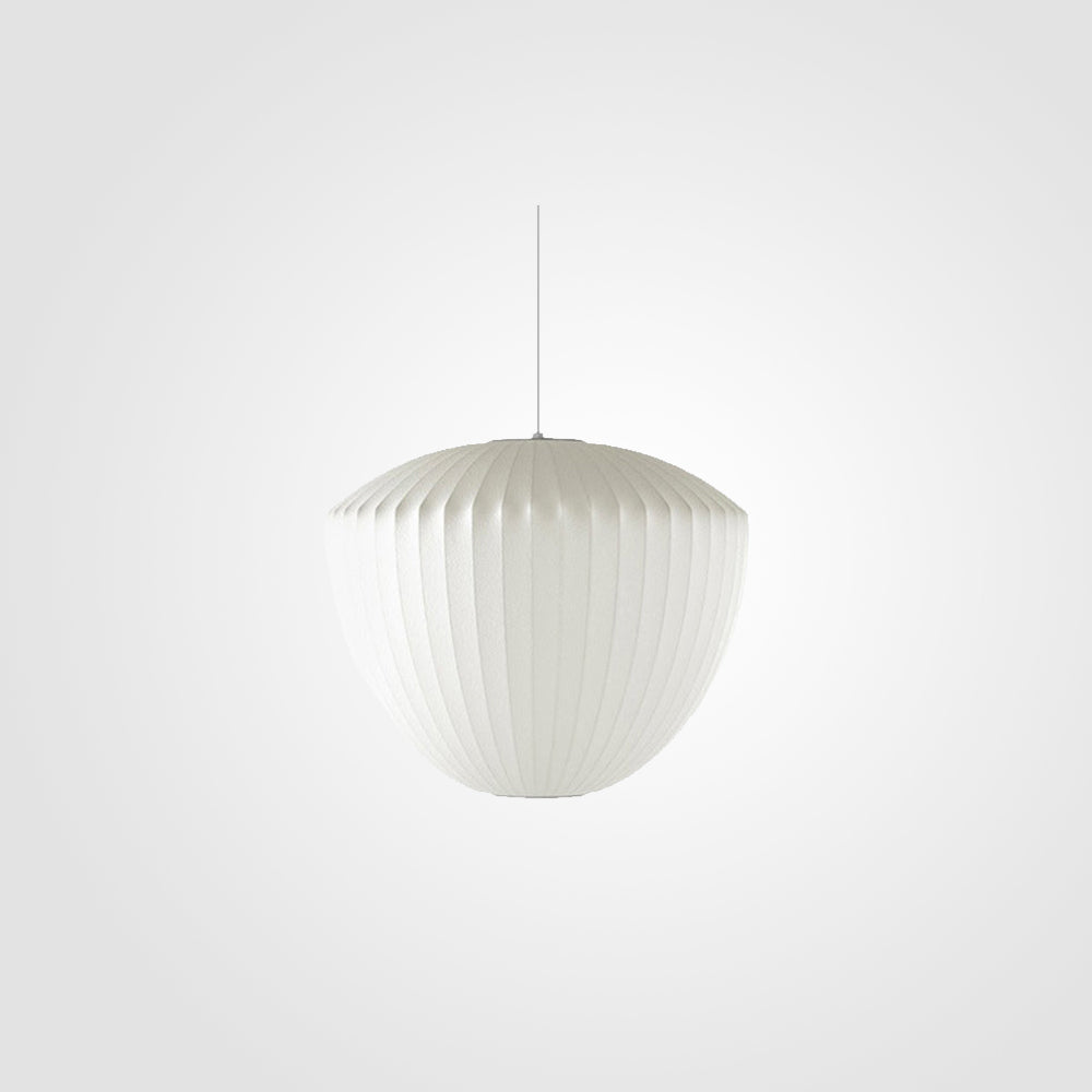 Renée White Single Pendant Light, Artificial Silk Shade, 6 Style - Lumpaz