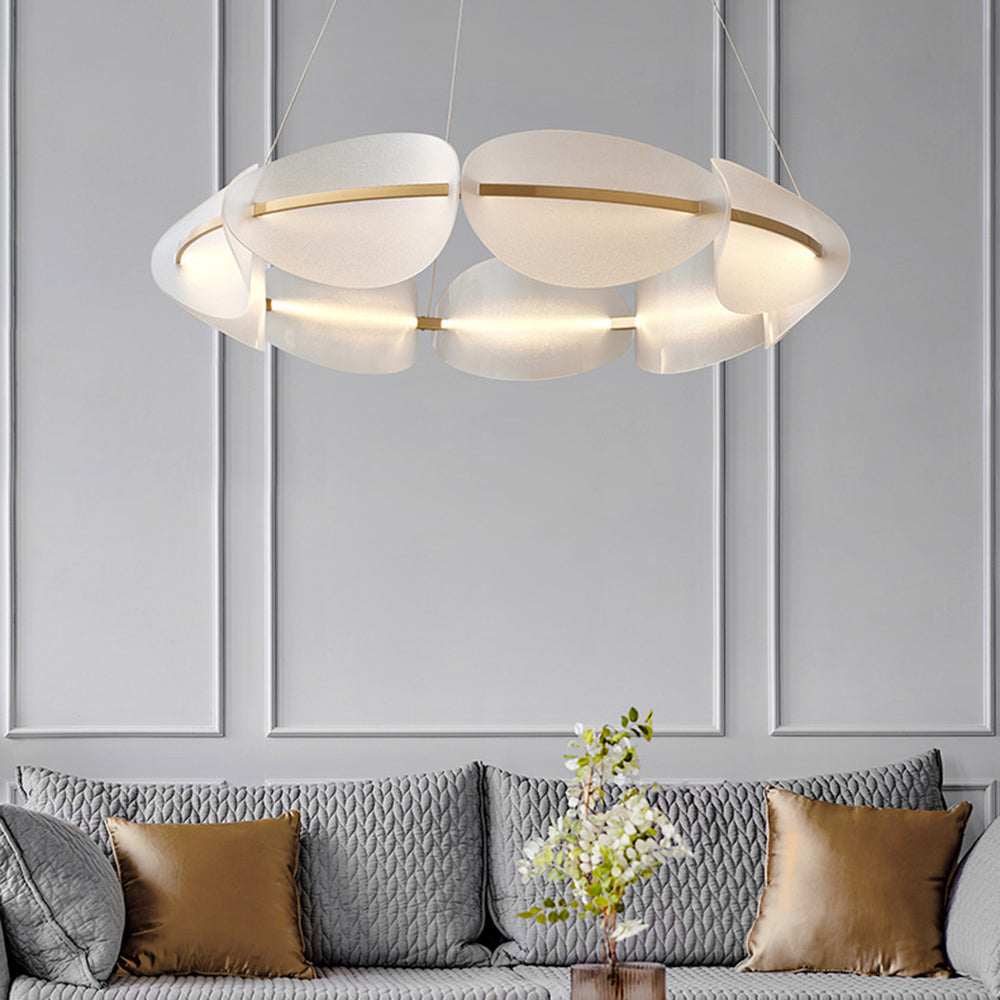 Bella Modern Ring Metal Pendant Light, White - Lumpaz