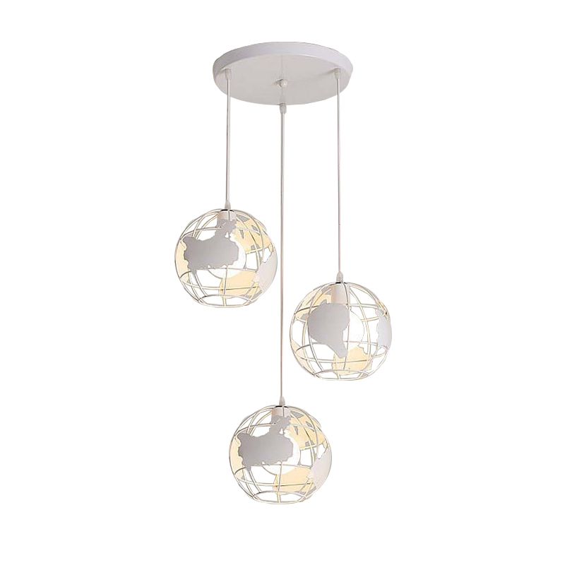 Alessio Cluster Globe Pendant Light, Black & White - Lumpaz