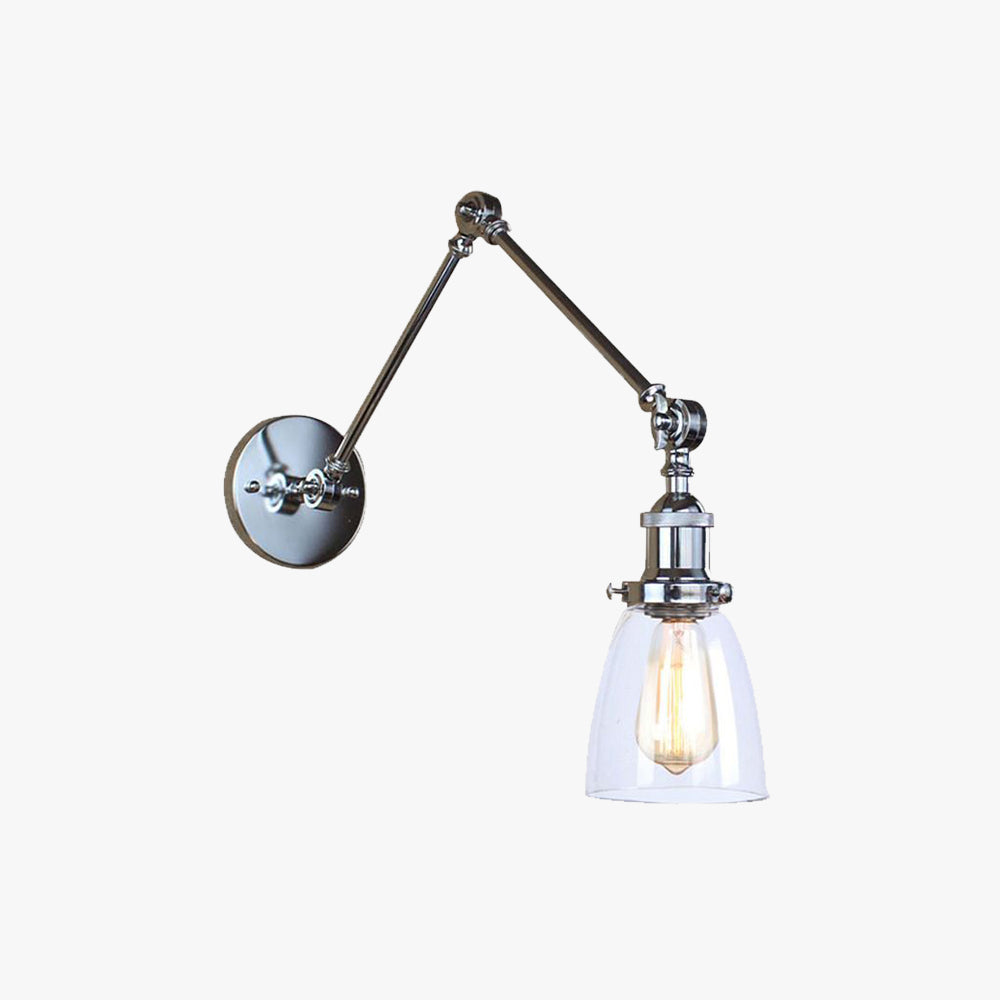 Alessio Wall Lamp Tapered, Modern, Glass/Metal Adjustable, 4 Color, Living Room - Lumpaz