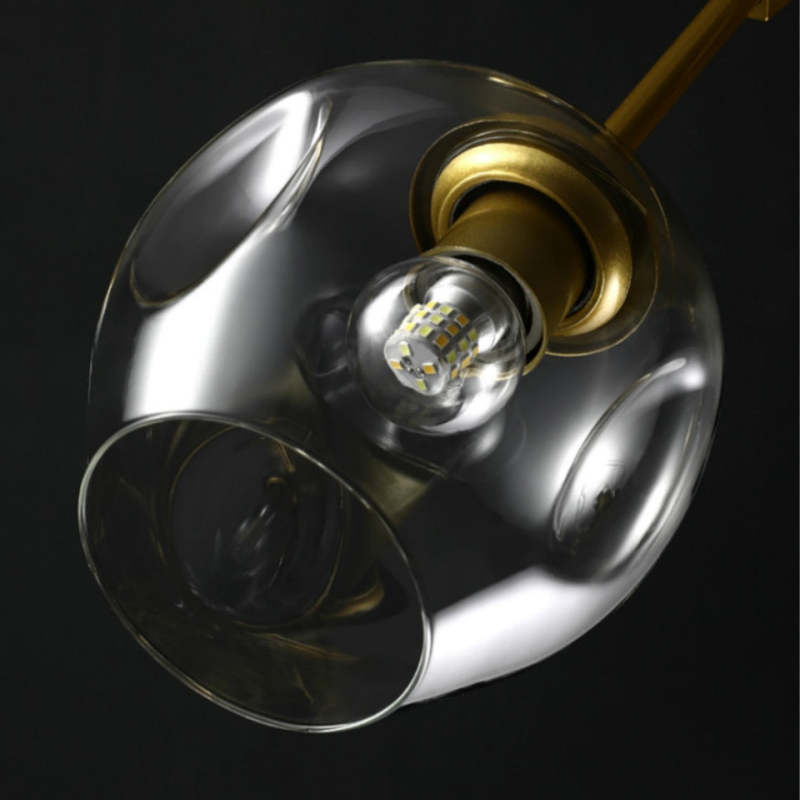 Valentina Modern Bubble Metal Pendant Light, Black/Gold - Lumpaz