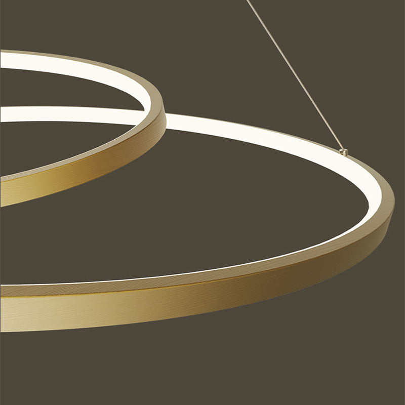 Arisha Pendant Light Curved Circle, Brass - Lumpaz