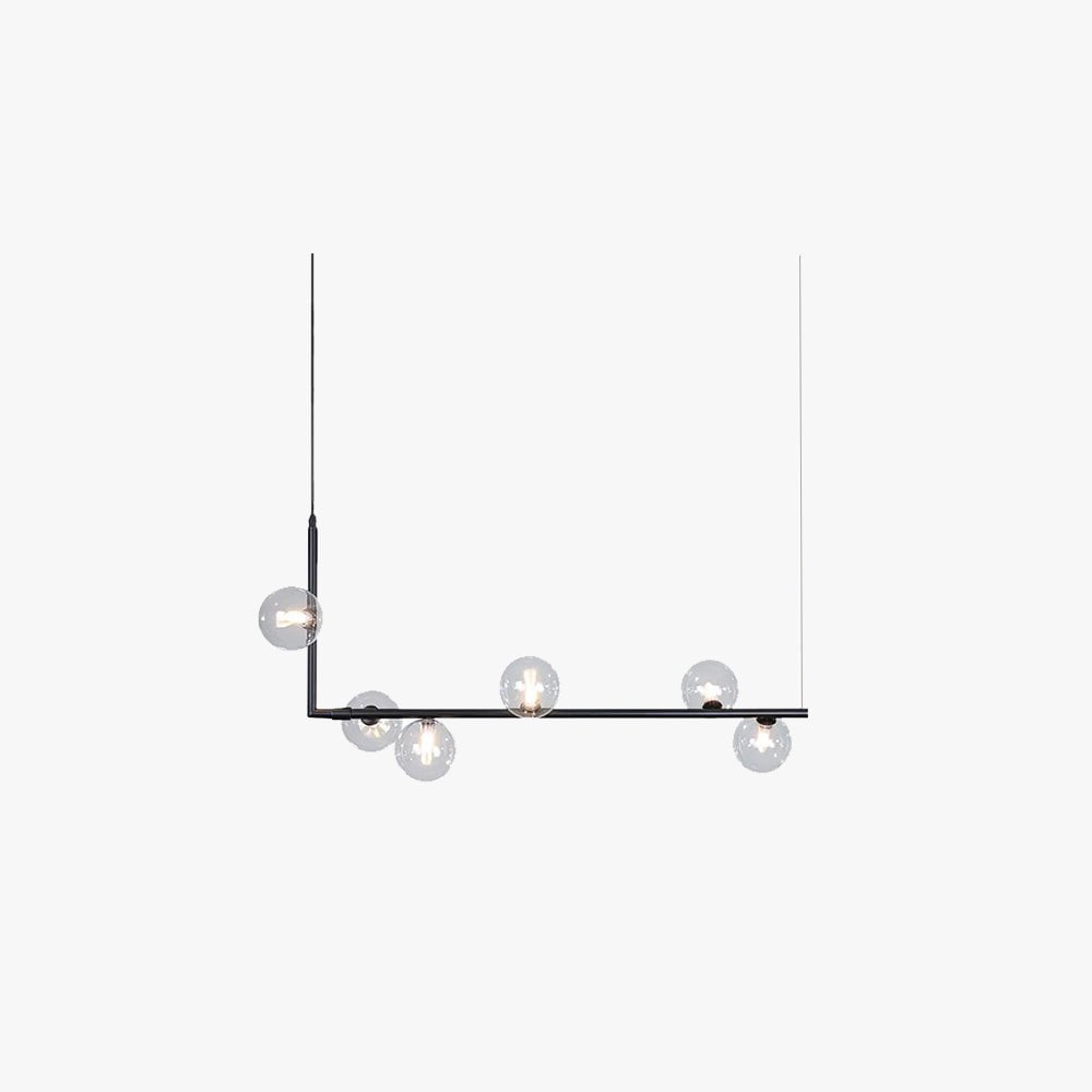 Valentina Minimalist Linear Pendant Light, Black & Gold, 6/8 Heads - Lumpaz