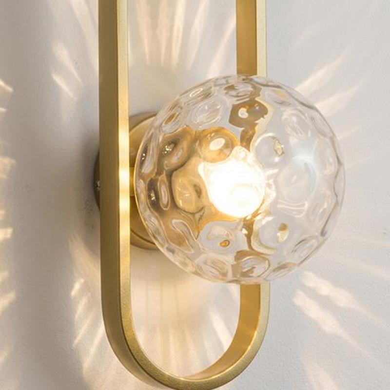 Valentina Modern Globe Bedside Wall Lamp Mount for Bedroom & Reading Room, Gold/Black - Lumpaz