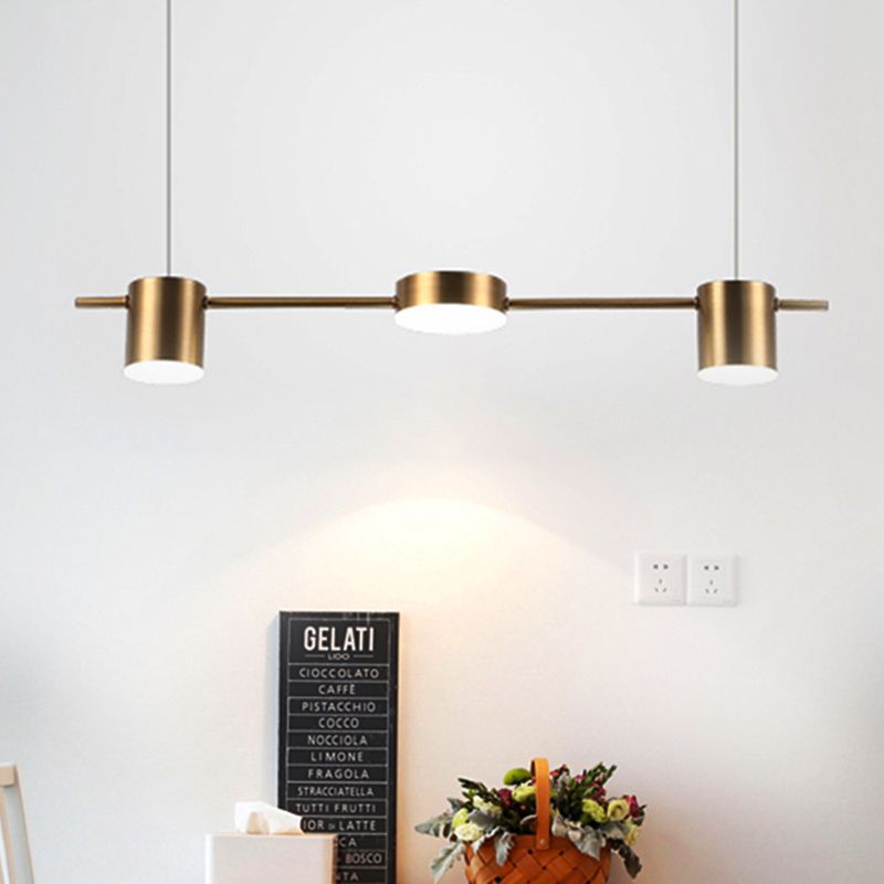Leigh Metal Simple Linear Pendant Light, Black/Gold, 3/5Heads - Lumpaz