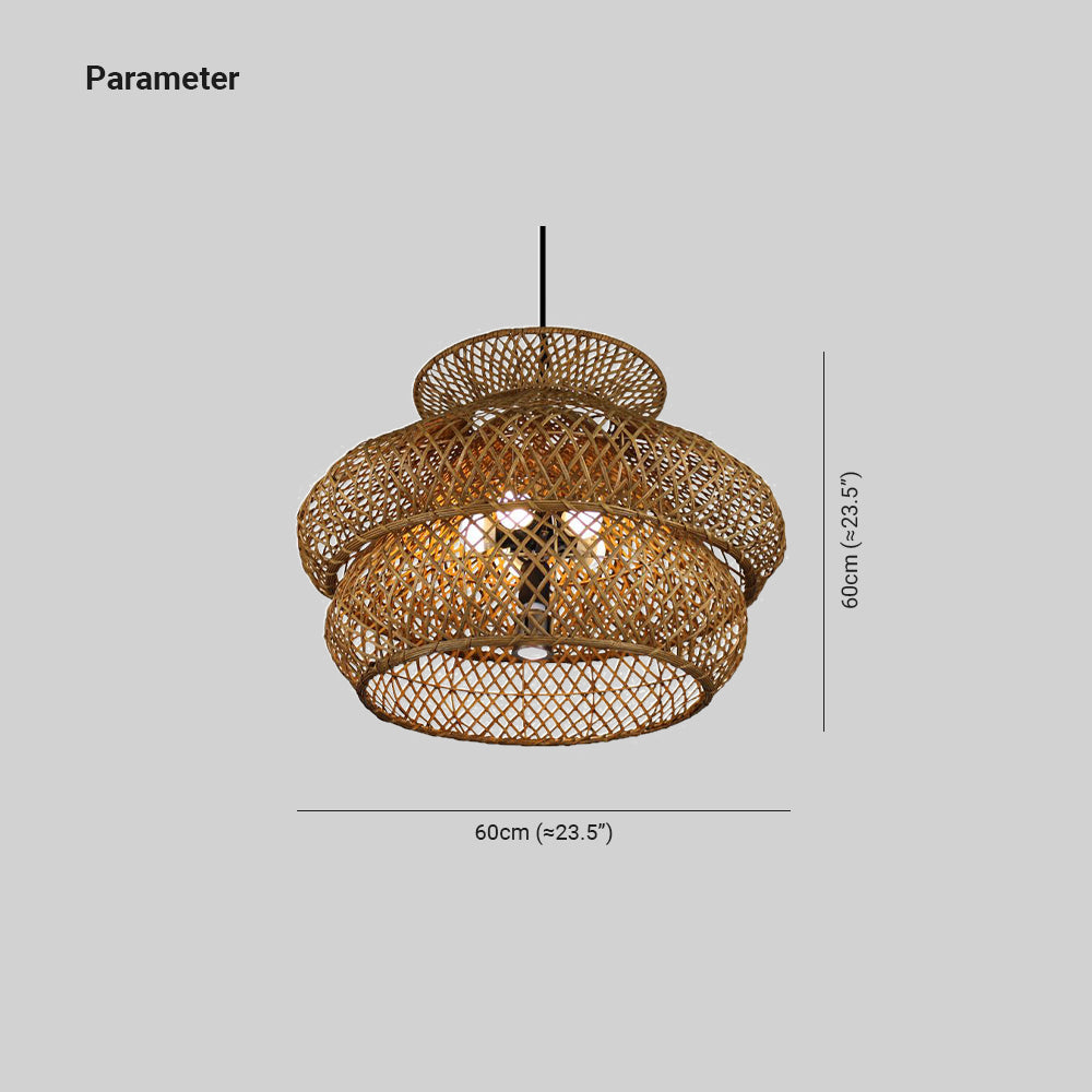 Ritta Unusual Natural Rattan Weave Pendant Light - Lumpaz
