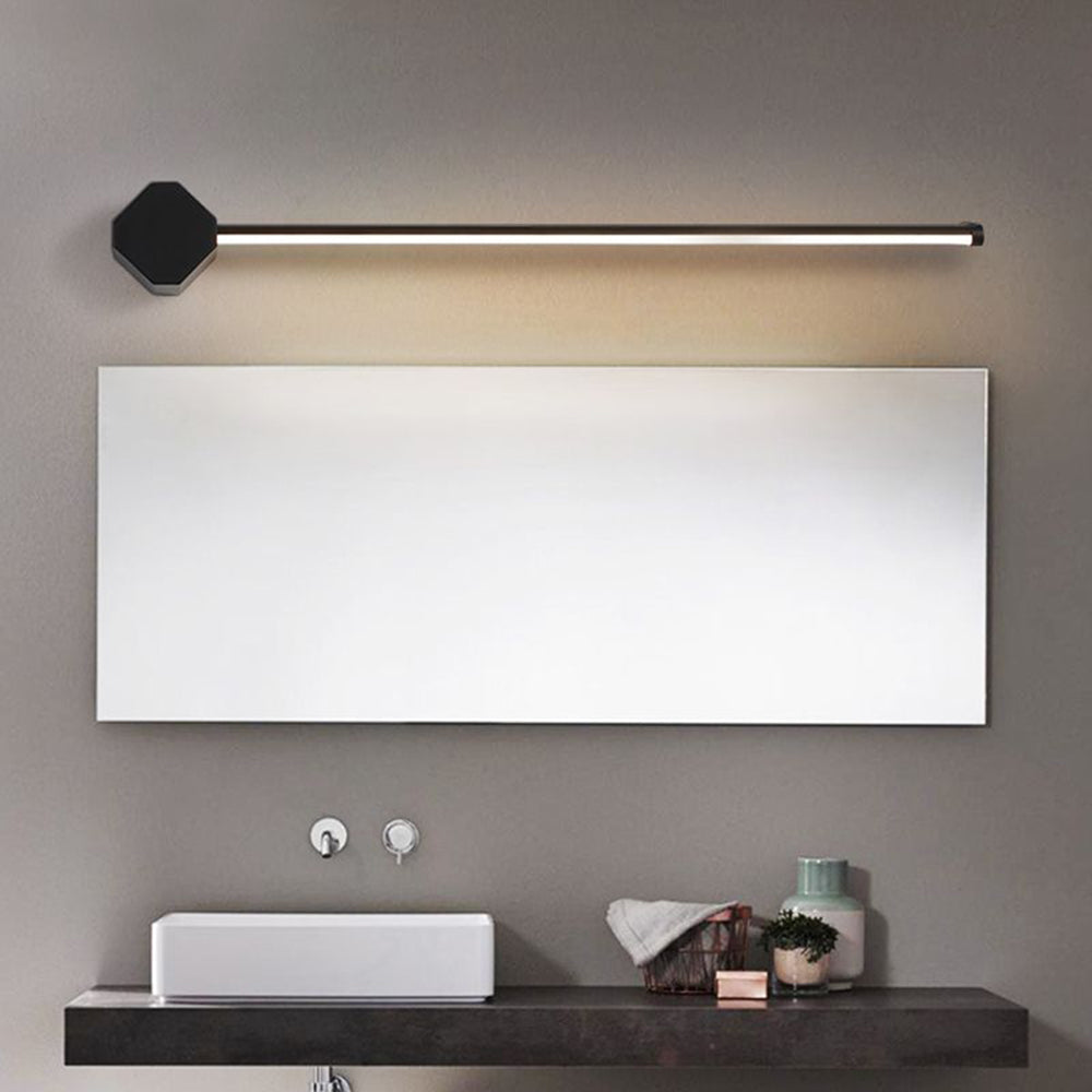 Edge Minimalist Square Linear Metal/Acrylic Wall Lamp, Black/White - Lumpaz