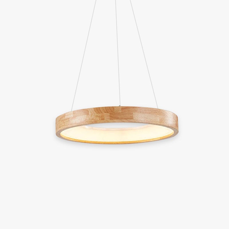 Ozawa Modern Ring Wood Pendant Light - Lumpaz
