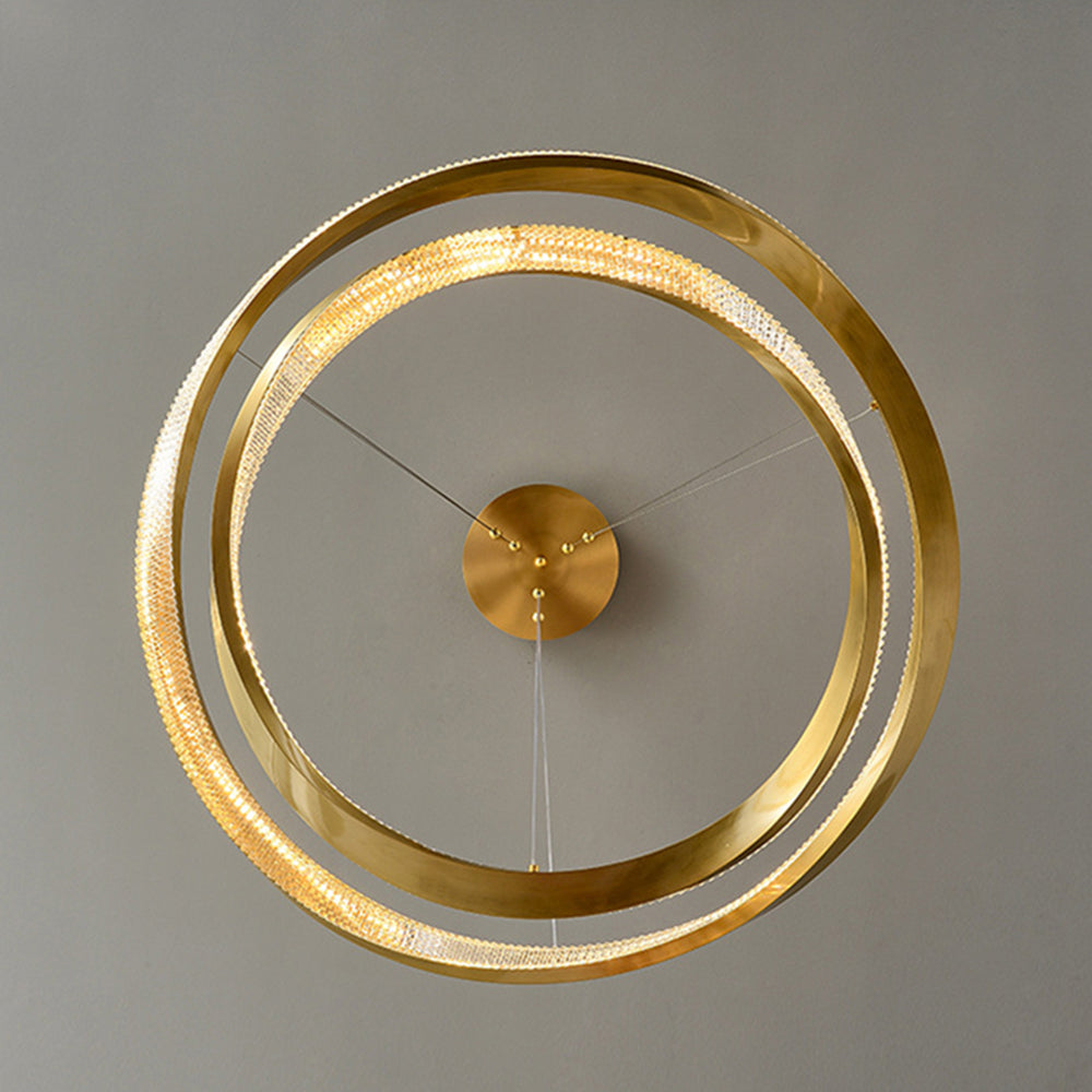 Arisha Minimalist  Ring Spiral Shape Metal Pendant Light,Gold - Lumpaz