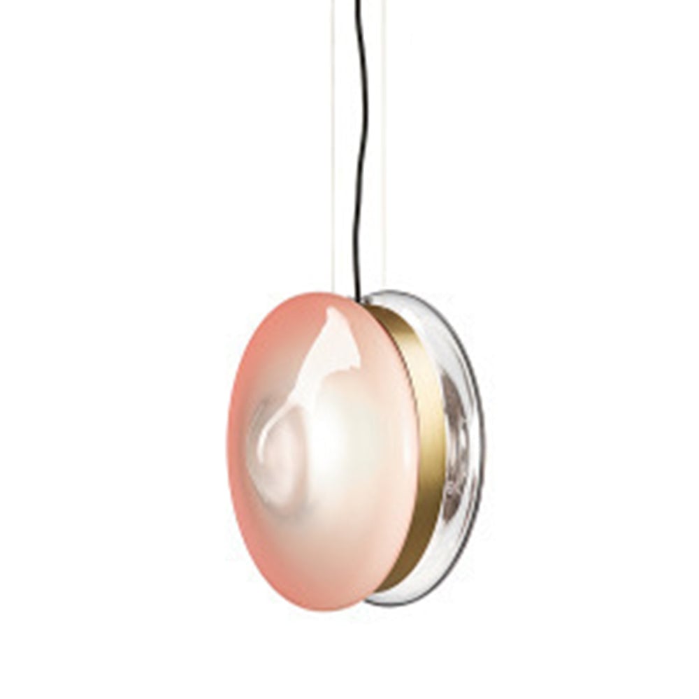 Hailie Art Round Glass Pendant Light, Metal&Glass, 6 Color - Lumpaz