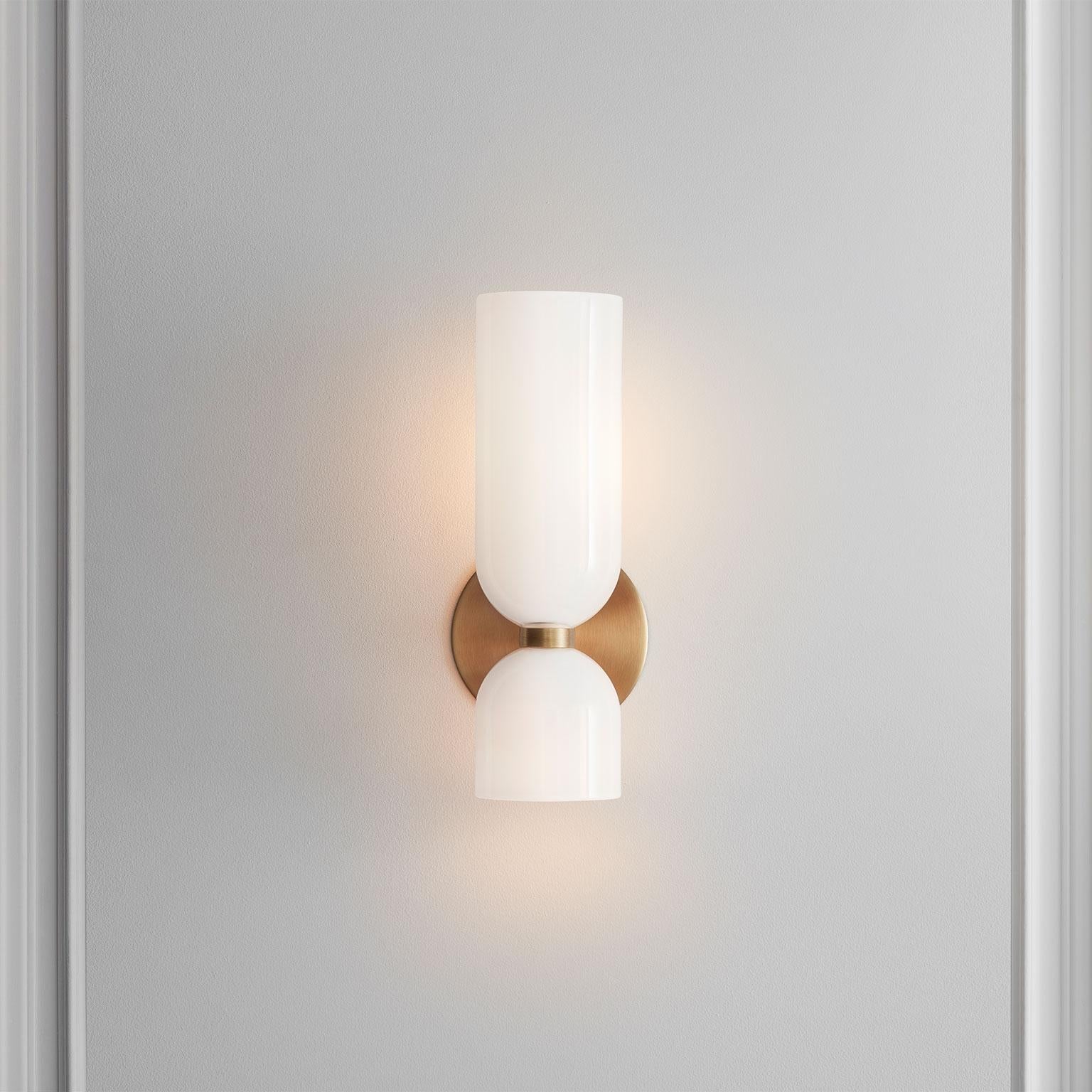 Hailie Modern Bedroom Glass Wall Lamp Sconce, Blue/Gray/White - Lumpaz