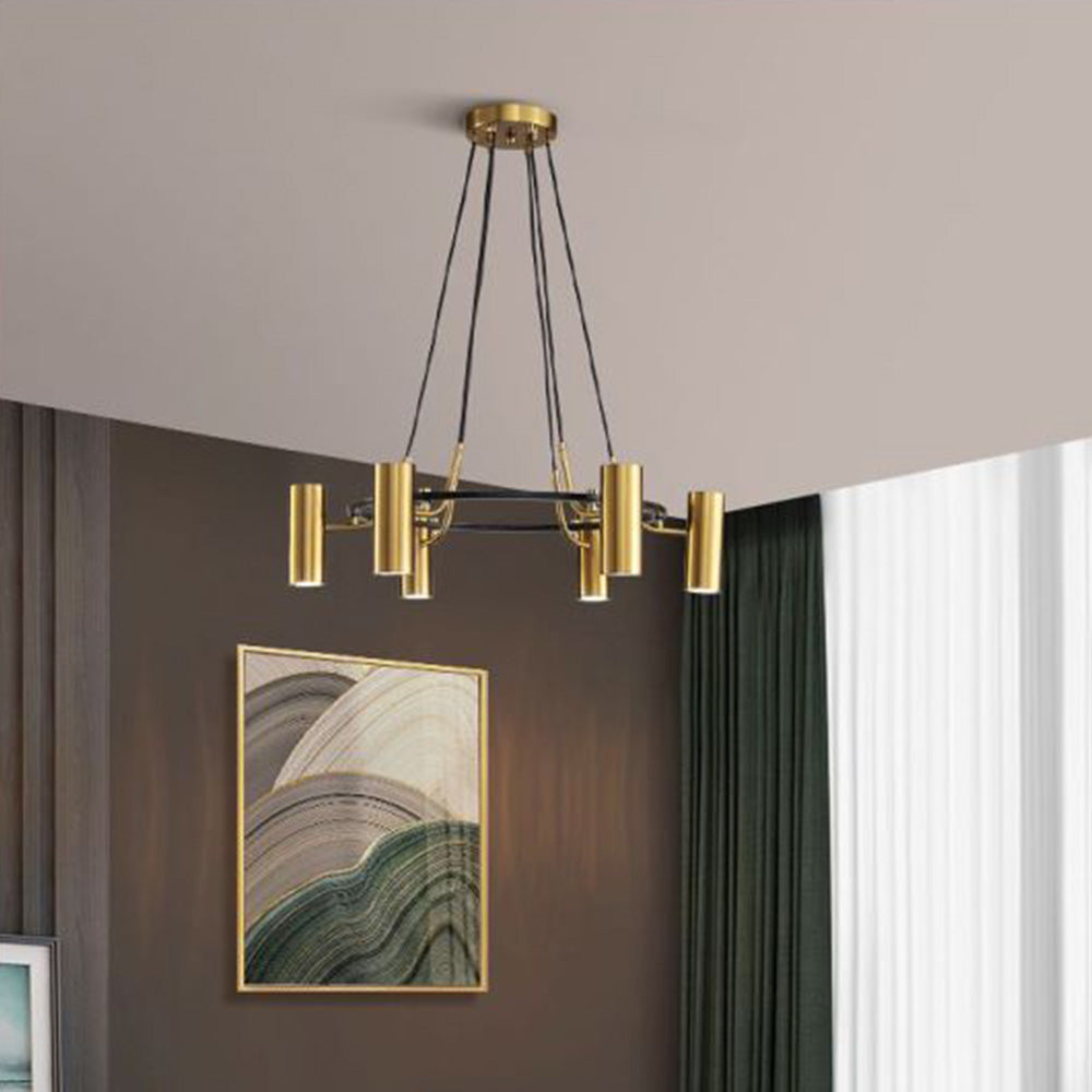 Weiss Modern Spotlight Metal Pendant Light, Gold - Lumpaz