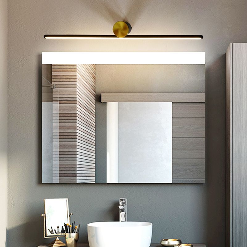 Leigh Modern Metal Linear Mirror Vanity Wall Lamp, Black/White - Lumpaz