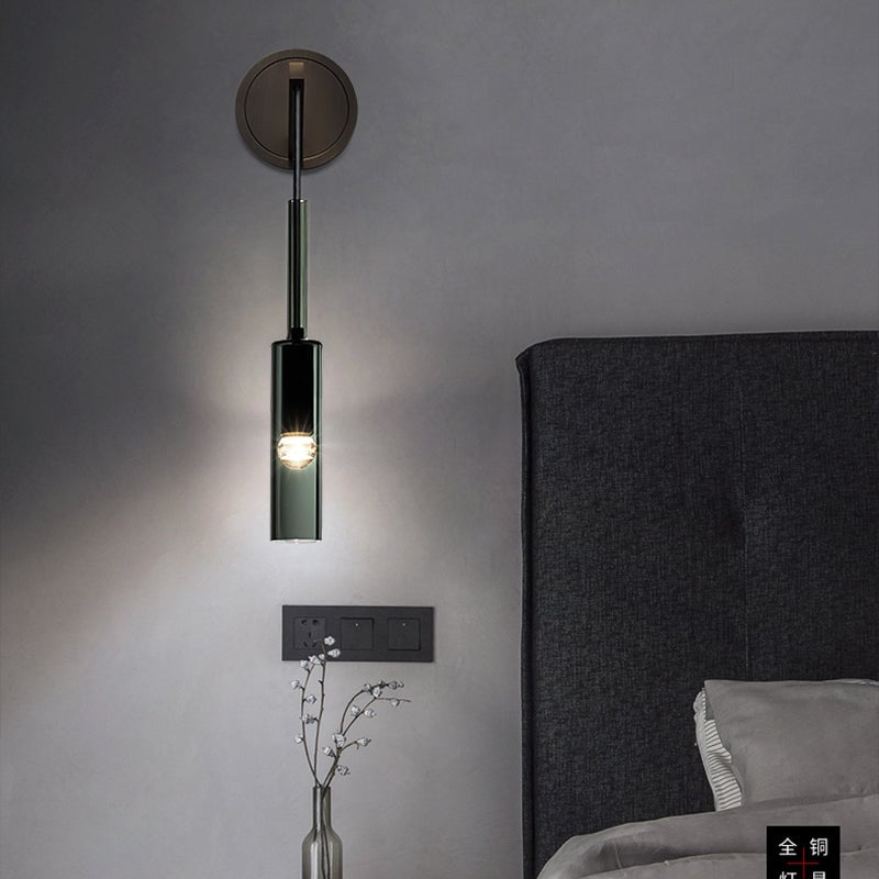 Sanna Modern Glass/Metal Pendant light/Wall Lamp, Black - Lumpaz