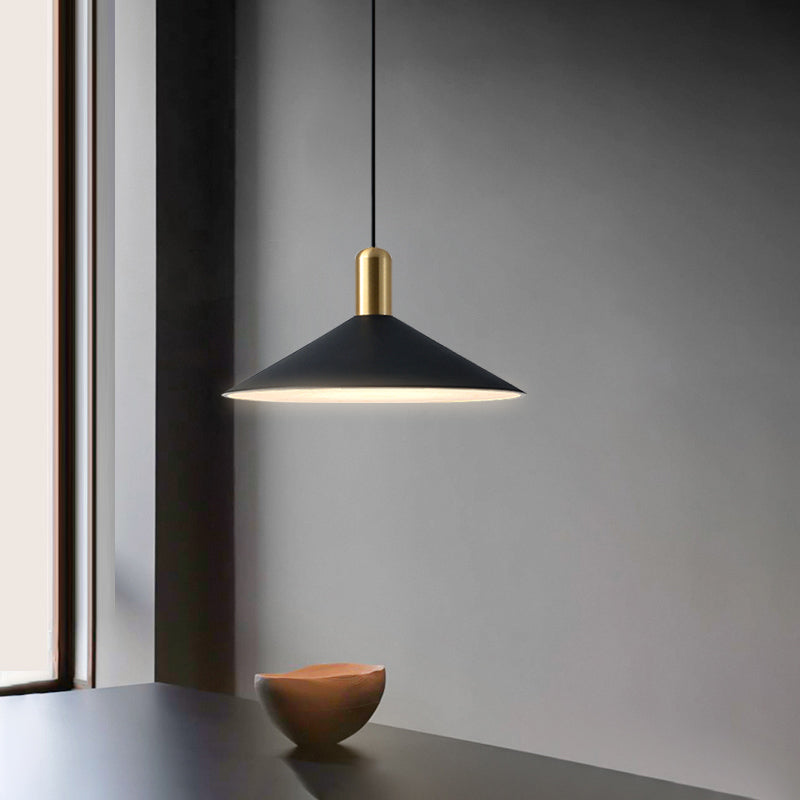 Carins Vintage Pendant Light,  Black & White & Gold - Lumpaz