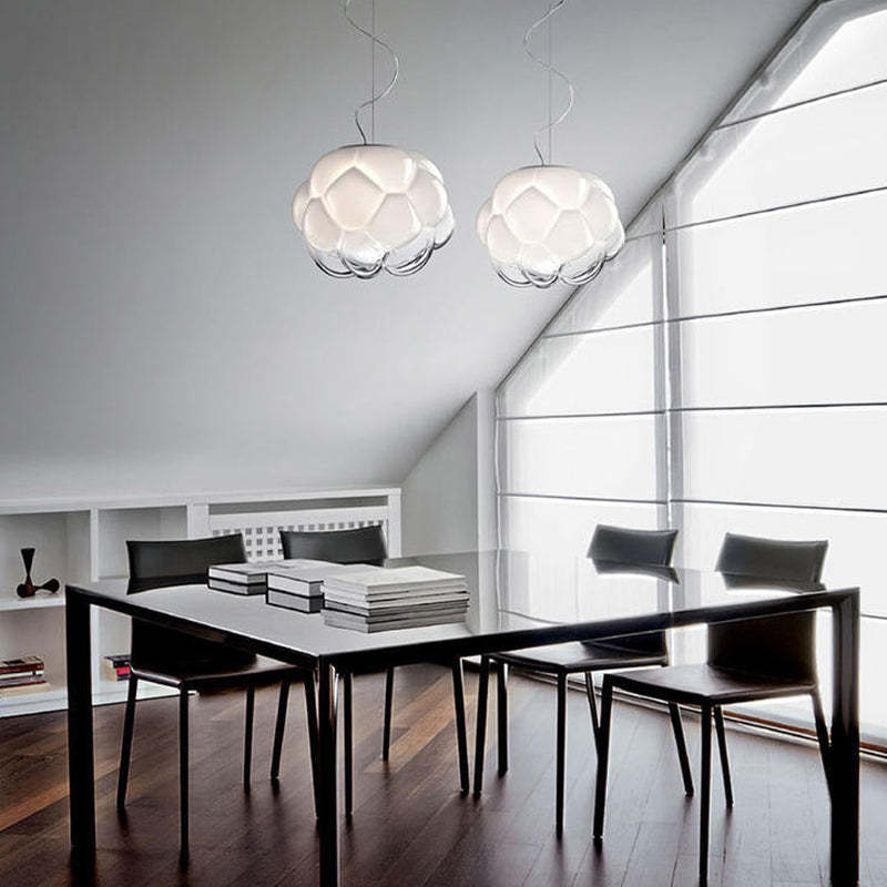 Modern Bostock Cloud Glass Pendant Light, White - Lumpaz