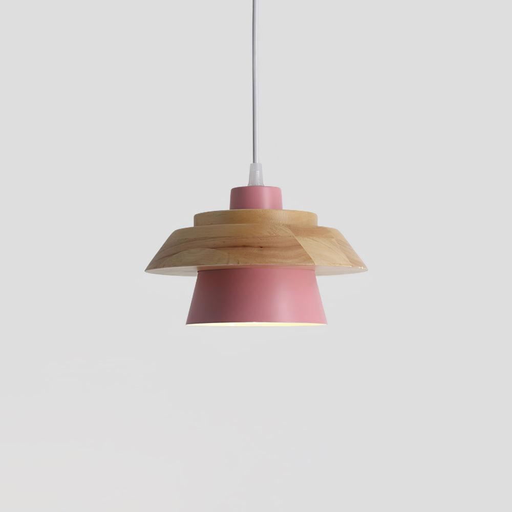 Zaid Modern Glass/Wood Pendant Light, Multi Color - Lumpaz