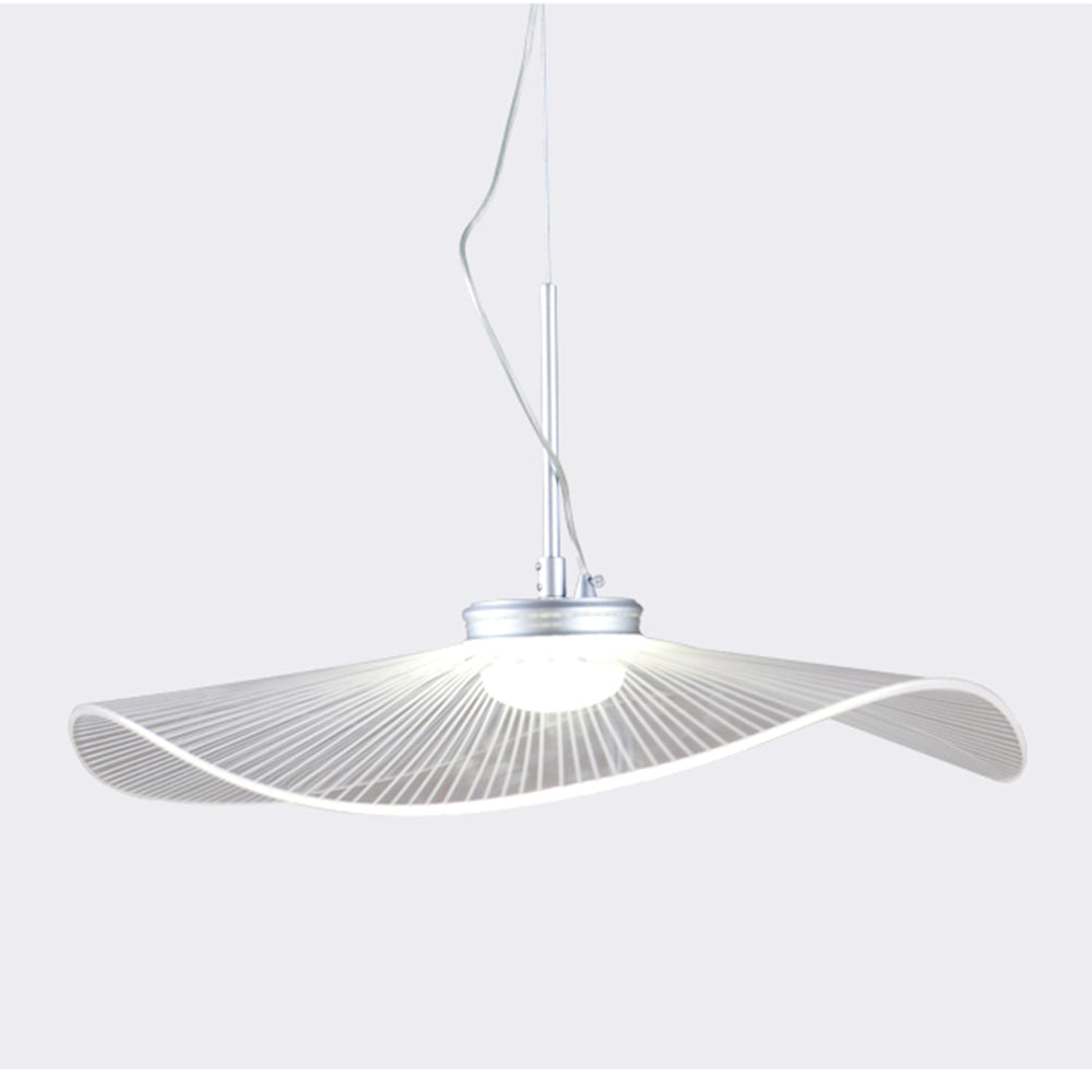 Carins Designer Lotus Leaf Shaped Metal Pendant Light,White - Lumpaz