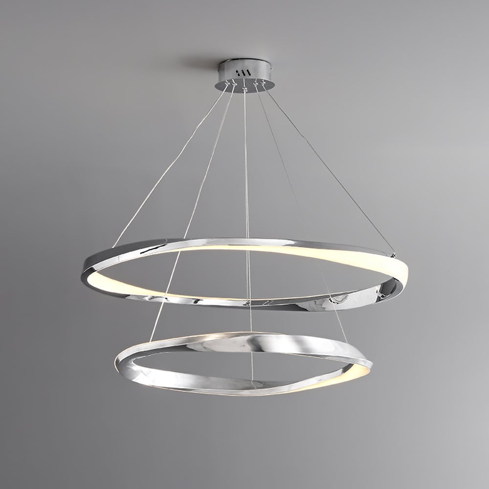 Arisha Minimalist  Ring Spiral Shape Metal Pendant Light,Gold - Lumpaz