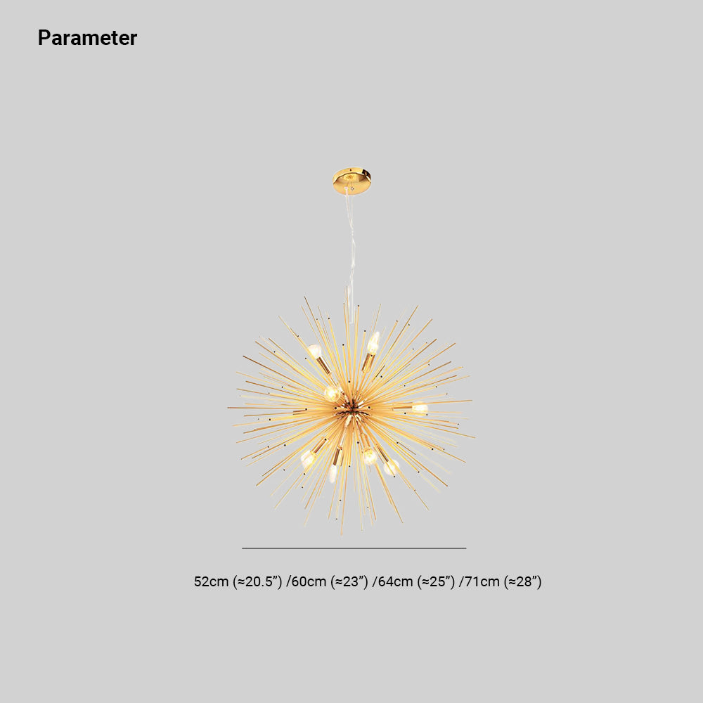 Modern Designer Starburst Pendant Light, Gold - Lumpaz