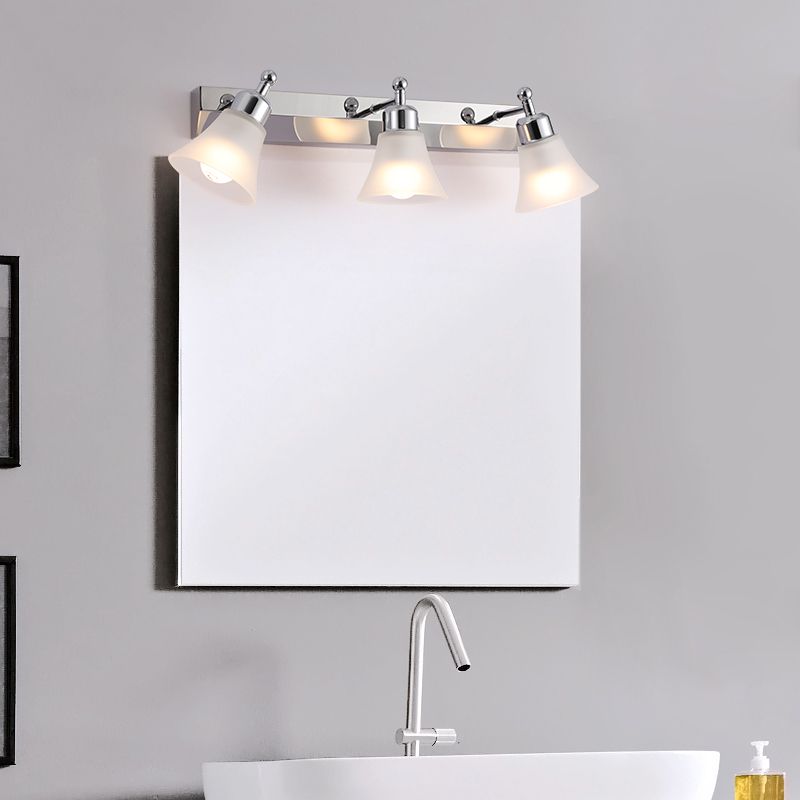 Leigh Nordic Flower Shaped Steel&Glass Bedroom Wall Lamps, Sliver - Lumpaz