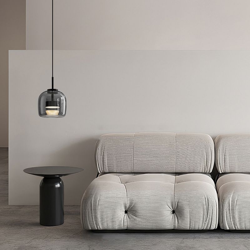 Hailie Black Minimalist Pendant Light, Glass - Lumpaz