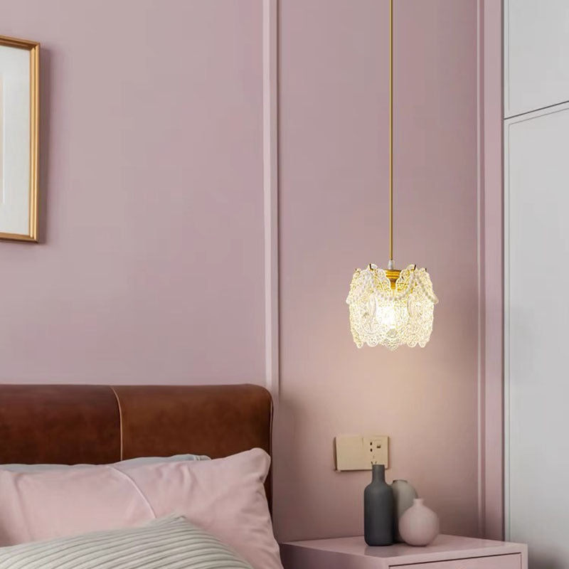 Kirsten French Lacey Flower Metal/Acrylic Pendant Light, White - Lumpaz