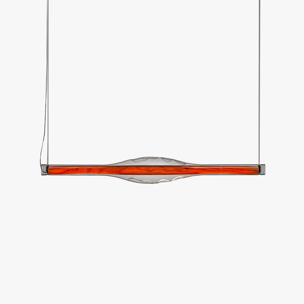 Edge Modern Tubular Metal Pendant Light, Red/Brown - Lumpaz