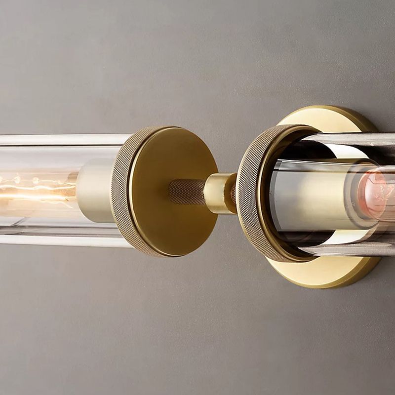 Leigh Modern Cylindrical Metal Led Wall Lamp, Black/Copper - Lumpaz