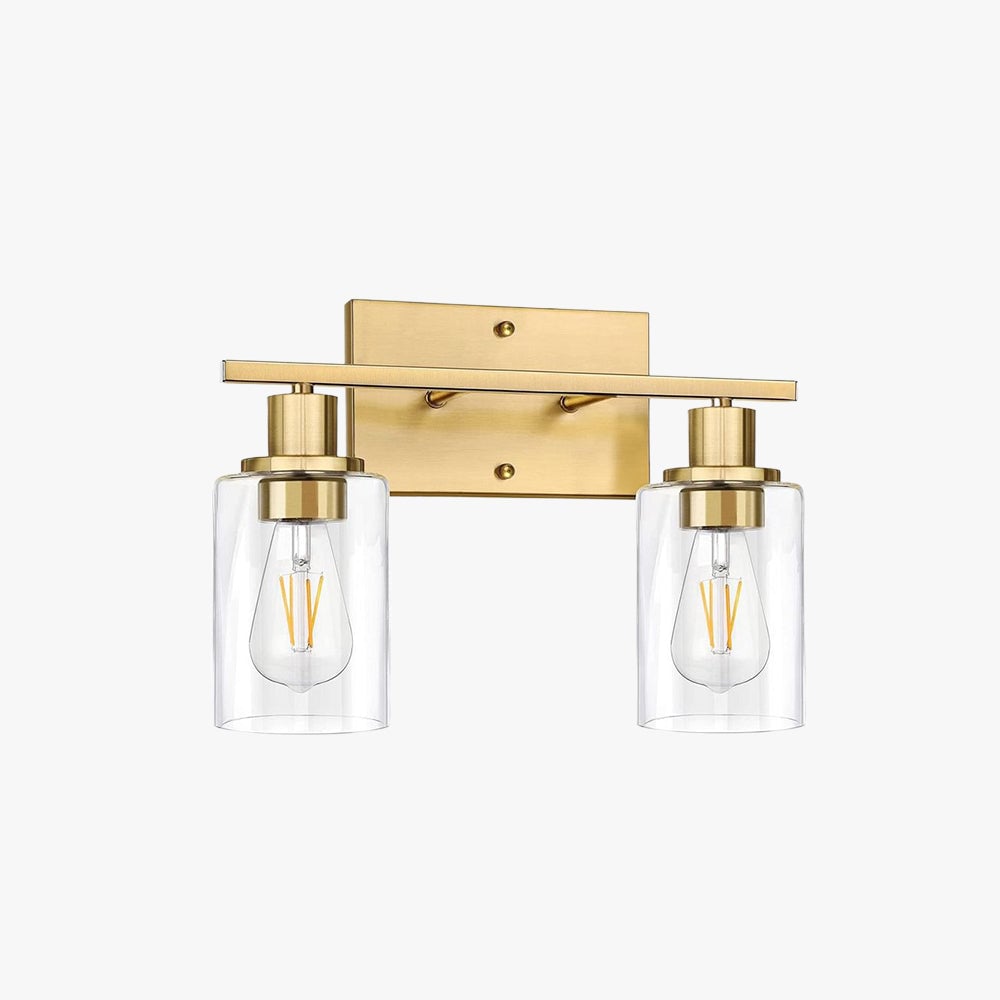 Alessio Modern Mirror Front Black Vanity Wall Lamp, Metal/Glass - Lumpaz