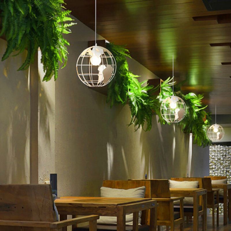Alessio Cluster Globe Pendant Light, Black & White - Lumpaz
