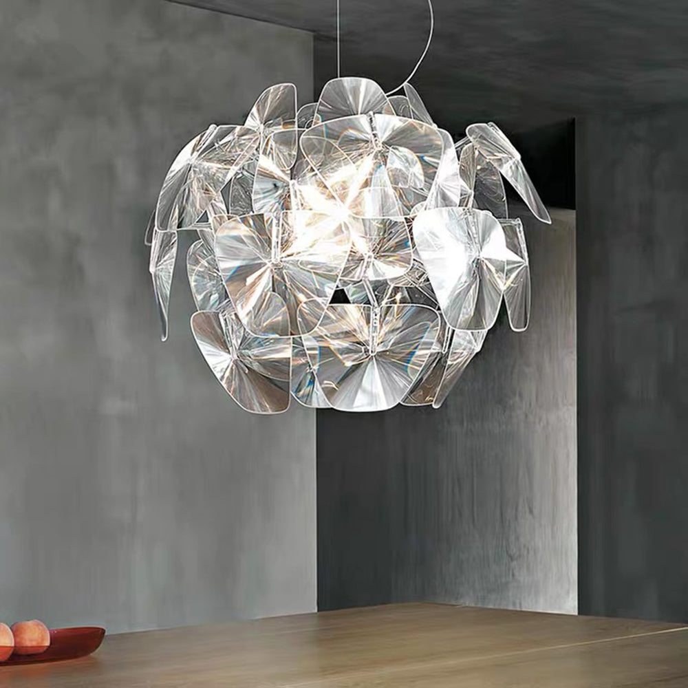 Bella Unique Diamond Flower Metal Pendant Light, Living Room - Lumpaz