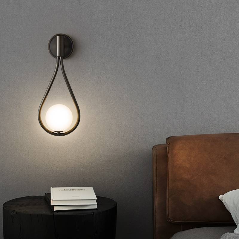 Valentina Nordic Creative Minimalist Water Drop Glass Gold Wall Lamp - Lumpaz