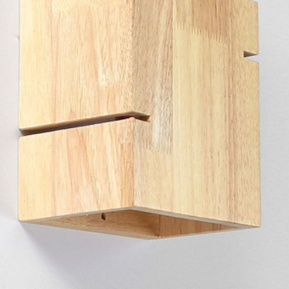 Ozawa Wall Lamp Rectangular Minimalist, Mounted Bedside, Wood, Bedroom - Lumpaz