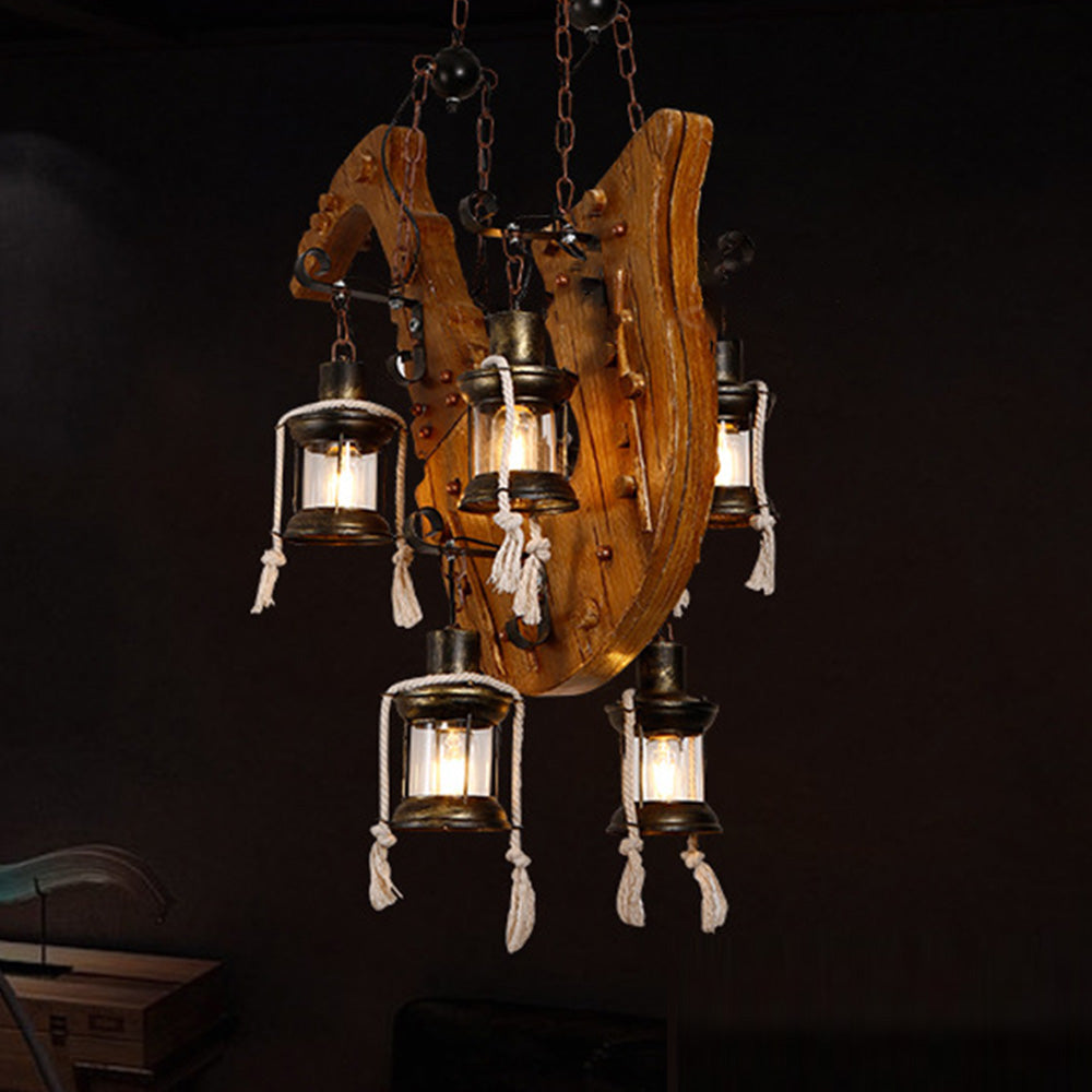 Austin Retro Saxophone Metal/Wood Pendant Light, Walnut - Lumpaz